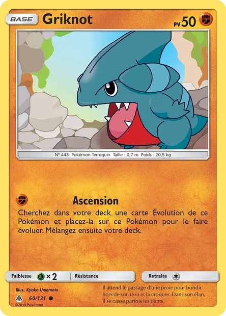 Griknot, carte Pokémon FLI 60 — extension Lumière Interdite