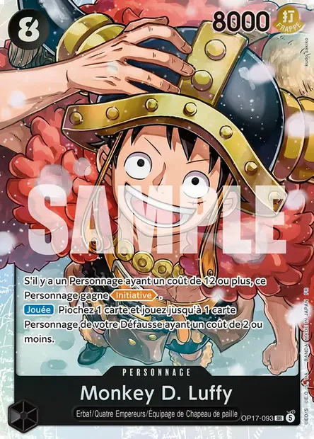 Monkey D. Luffy, carte One Piece OP17-093 — extension LES GUERRIERS LES PLUS PUISSANTS AU MONDE