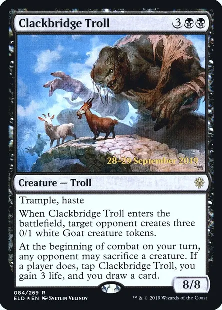 Troll du ponceau, carte Magic PELD 84s — extension Throne of Eldraine Promos