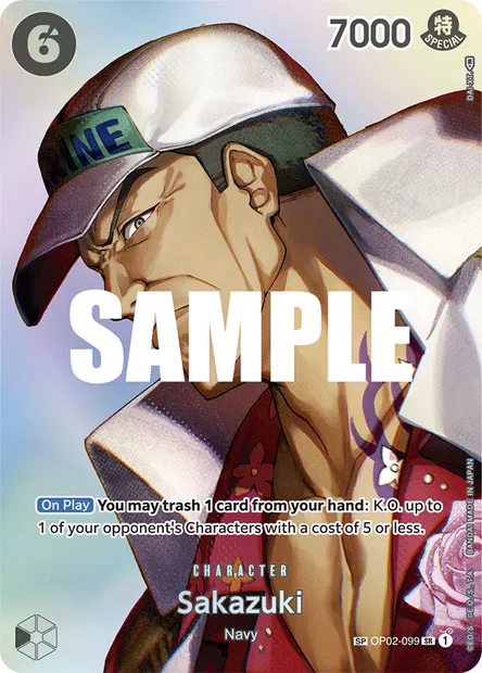 Sakazuki, One Piece card OP02-099 — PARAMOUNT WAR set