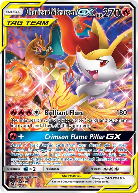 Charizard & Braixen GX, Pokémon card SM 230 — SM Black Star Promos set
