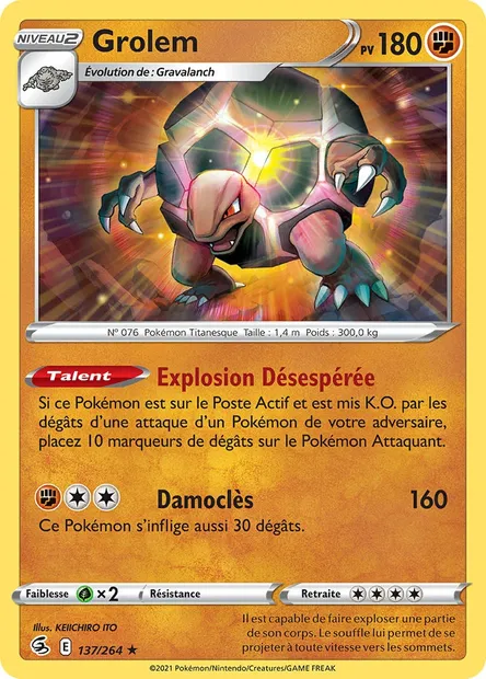 Grolem, carte Pokémon FST 137 — extension Poing de Fusion