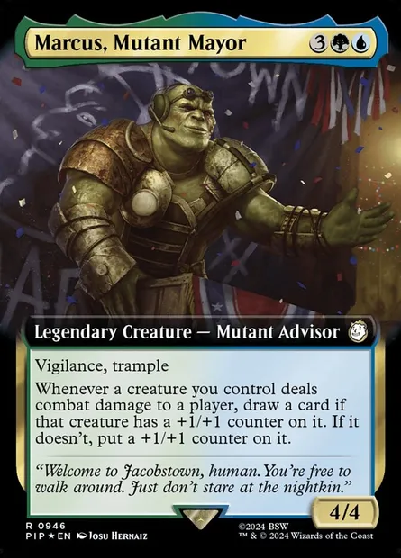 Marcus, maire mutant, carte Magic PIP 946 — extension Fallout