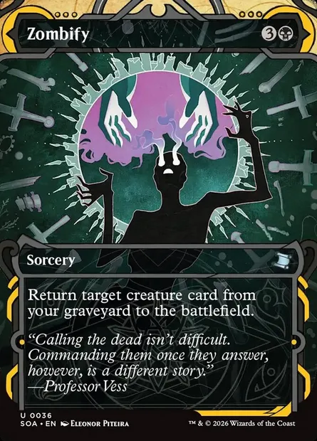 Zombify, Magic card SOA 36 — Secrets of Strixhaven Mystical Archive set