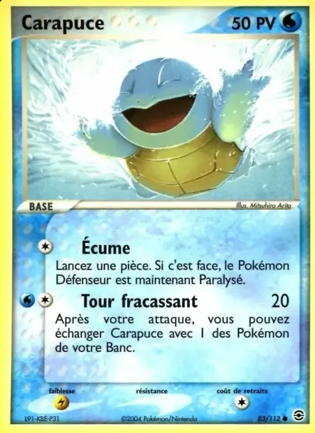 Carapuce, carte Pokémon RG 83 — extension EX Rouge Feu & Vert Feuille