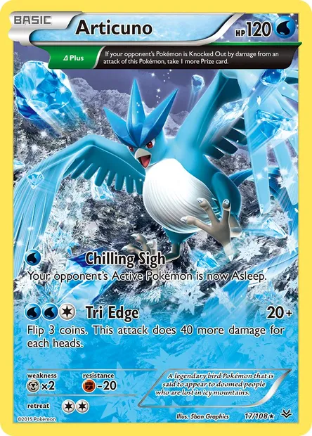Articuno, Pokémon card ROS 17 — Roaring Skies set