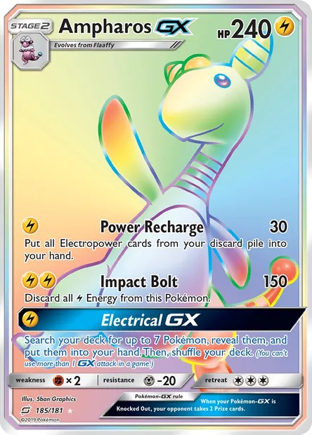 Ampharos GX, Pokémon card TEU 185 — Team Up set
