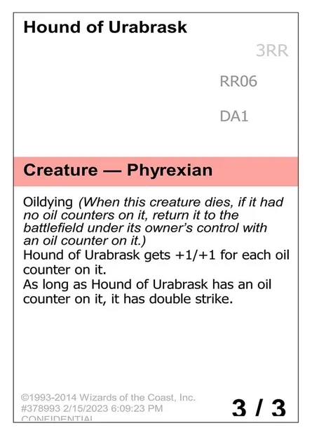 Hound of Urabrask, Magic card UNK RR06 — Unknown Event set