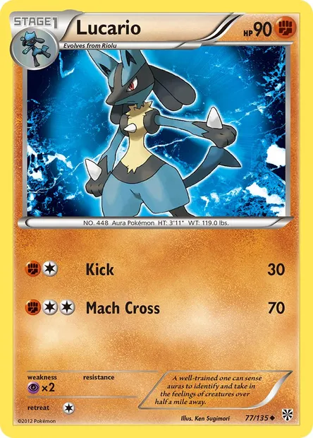 Lucario, Pokémon card PLS 77 — Plasma Storm set