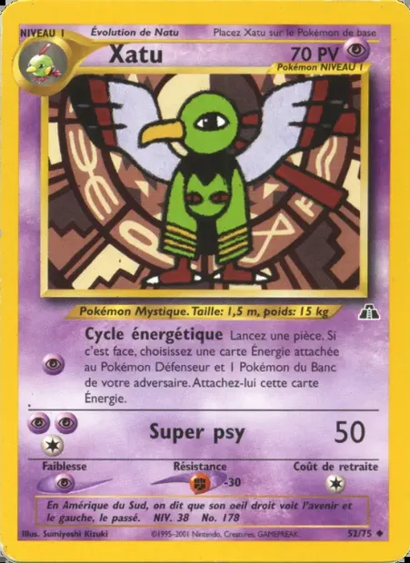 Xatu, carte Pokémon ND 52 — extension Neo Discovery