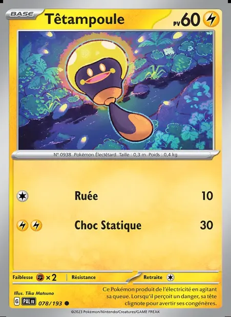 Têtampoule, carte Pokémon PAL 078 — extension Évolutions à Paldea