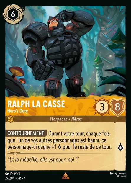 Ralph la Casse - Hero's Duty, carte Disney Lorcana CH7-027 — extension L'île d'Archazia