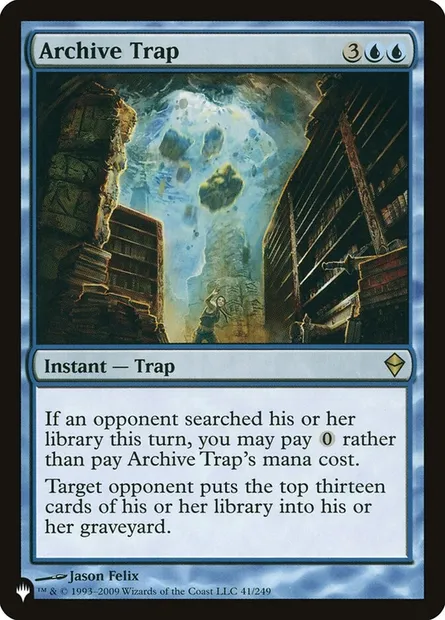 Archive Trap, Magic card PLST ZEN-41 — The List set