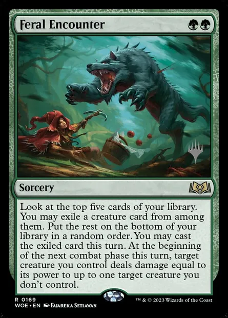 Rencontre sauvage, carte Magic PWOE 169p — extension Wilds of Eldraine Promos