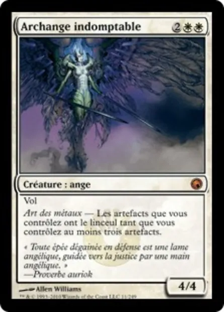 Archange indomptable, carte Magic SOM 11 — extension Cicatrices de Mirrodin