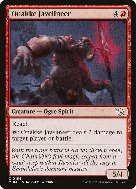 Onakke Javelineer, Magic card MOM 156 — March of the Machine set