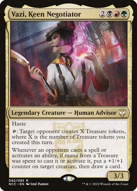 Vazi, Keen Negotiator, Magic card NCC 92 — New Capenna Commander set