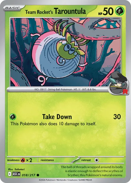 Team Rocket's Tarountula, Pokémon card ASC 018 — Ascended Heroes set