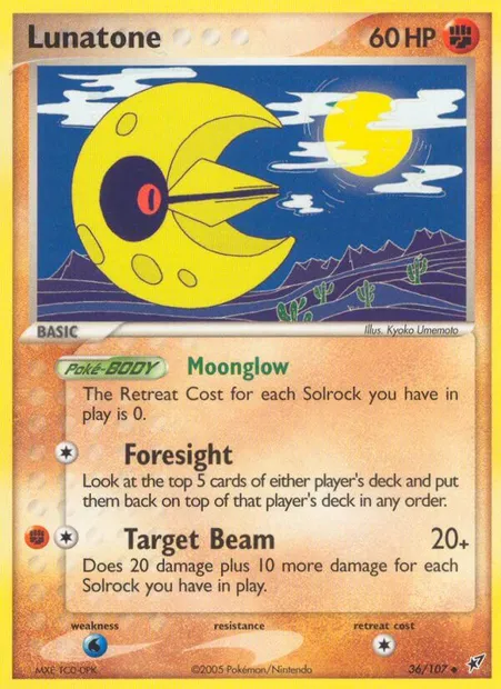 Lunatone, Pokémon card DX 36 — Deoxys set