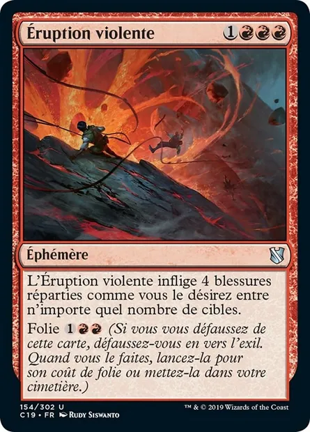 Éruption violente, carte Magic C19 154 — extension Commander 2019