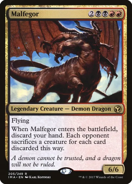 Malfegor, Magic card IMA 205 — Iconic Masters set