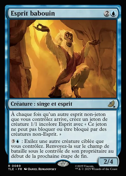 Esprit babouin, carte Magic TLE 89 — extension Avatar: The Last Airbender Eternal