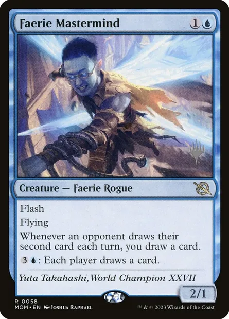 Faerie Mastermind, Magic card PMOM 58p — March of the Machine Promos set