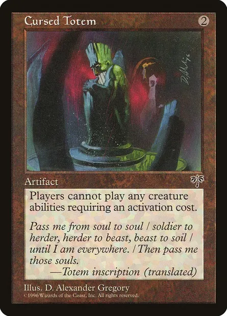 Cursed Totem, Magic card MIR 299 — Mirage set