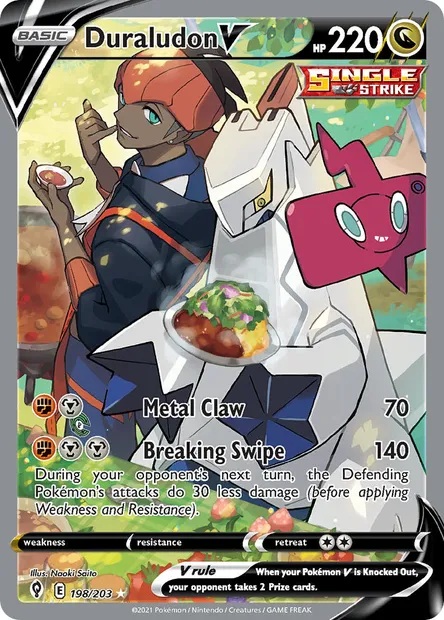 Duraludon V, Pokémon card EVS 198 — Evolving Skies set