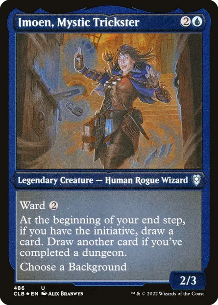 Imoen, arnaqueuse mystique, carte Magic CLB 486 — extension Commander Légendes : la bataille de la Porte de Baldur