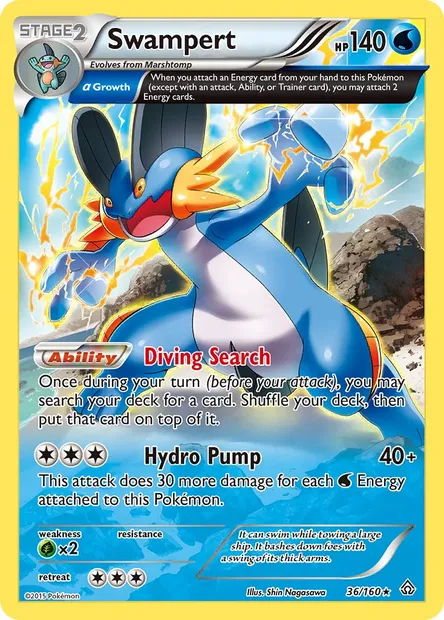 Swampert, Pokémon card PRC 36 — Primal Clash set