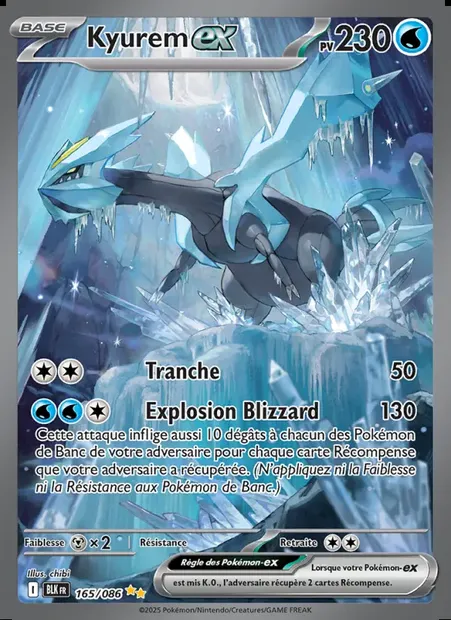 Kyurem-ex, carte Pokémon BLK 165 — extension Foudre Noire