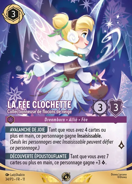 La Fée Clochette - Collectionneuse de flocons de neige, carte Disney Lorcana P3-034 — extension P3