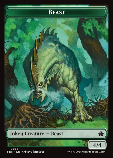 Beast, carte Magic TFDN 33 — extension Foundations Tokens