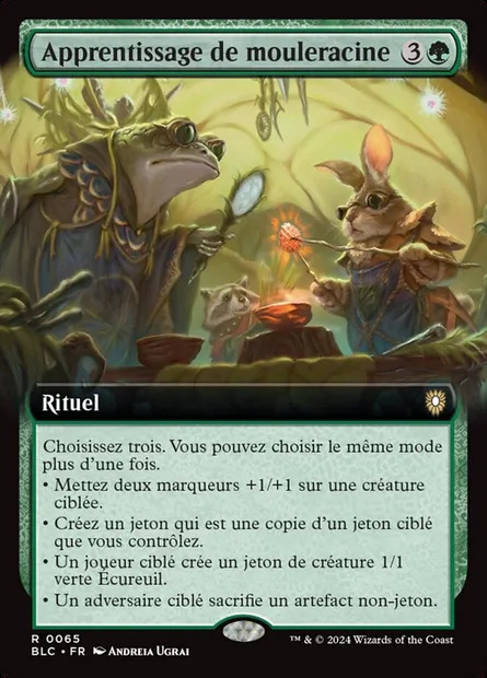 Apprentissage de mouleracine, carte Magic BLC 65 — extension Bloomburrow Commander