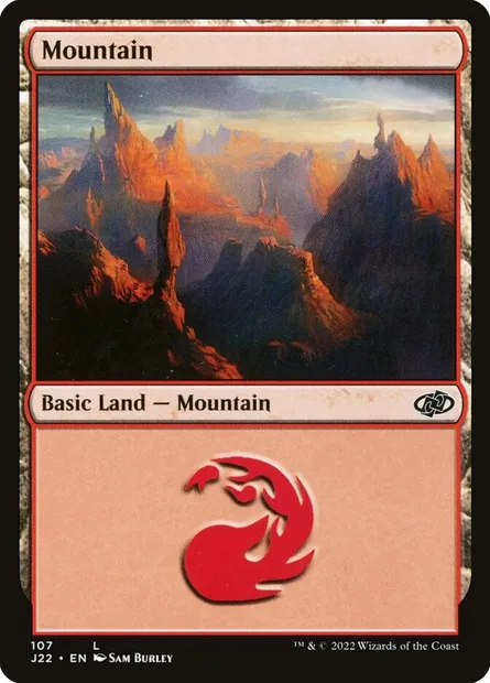 Mountain, Magic card J22 107 — Jumpstart 2022 set