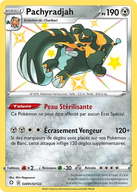 Pachyradjah, carte Pokémon SHF SV091 — extension Destinées Radieuses