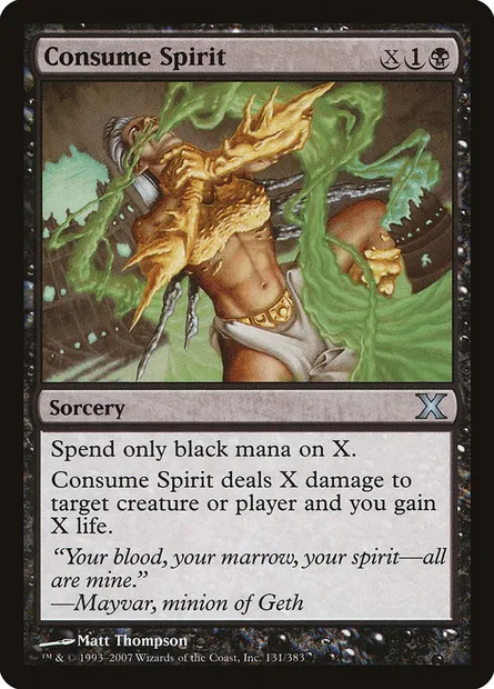 Consume Spirit, Magic card 10E 131 — Tenth Edition set