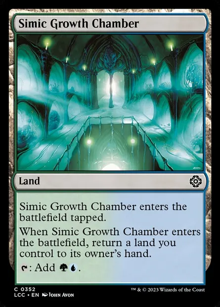Simic Growth Chamber, Magic card LCC 352 — The Lost Caverns of Ixalan Commander set