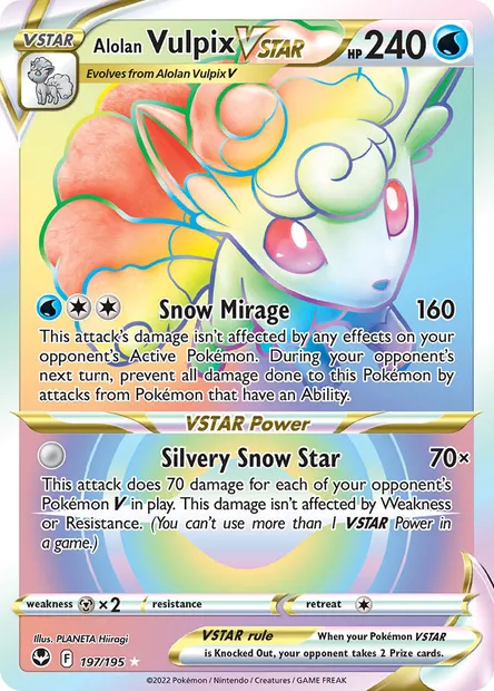 Alolan Vulpix VSTAR, Pokémon card SIT 197 — Silver Tempest set
