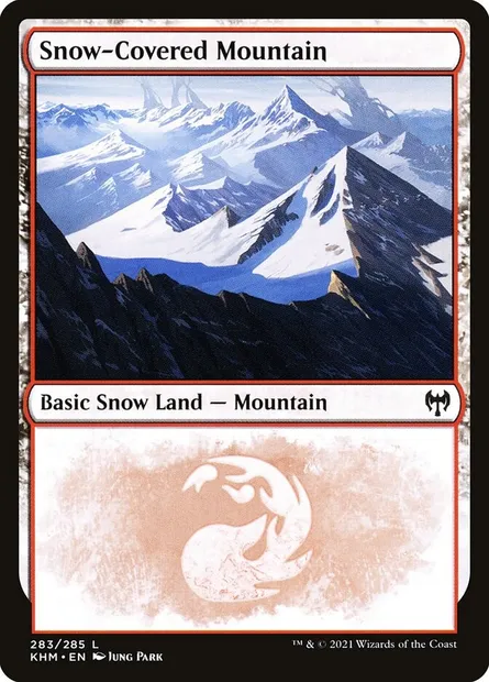 Snow-Covered Mountain, Magic card KHM 283 — Kaldheim set