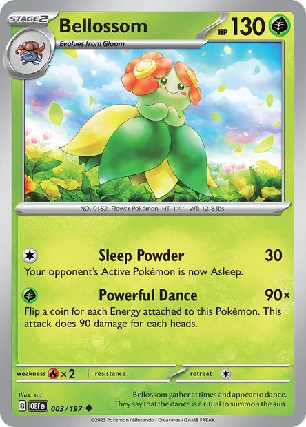 Bellossom, Pokémon card OBF 003 — Obsidian Flames set