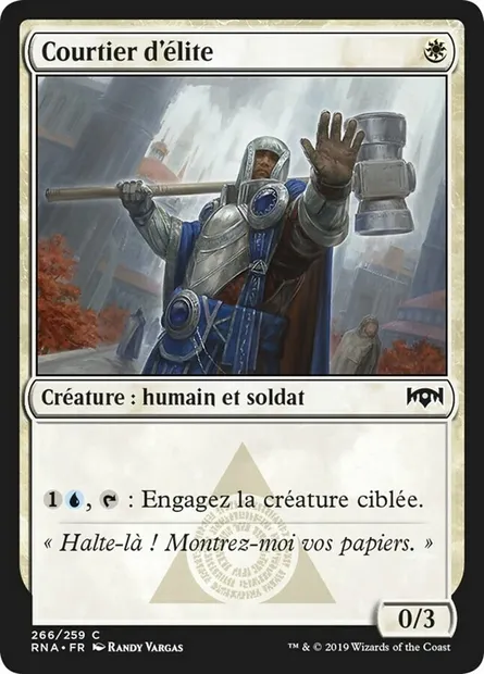 Courtier d'élite, carte Magic RNA 266 — extension L'allégeance de Ravnica