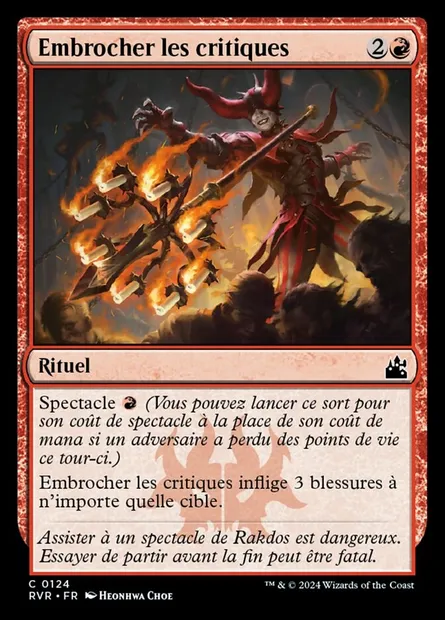 Embrocher les critiques, carte Magic RVR 124 — extension Ravnica Remastered