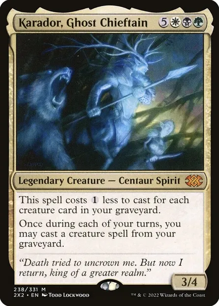 Karador, Ghost Chieftain, Magic card 2X2 238 — Double Masters 2022 set