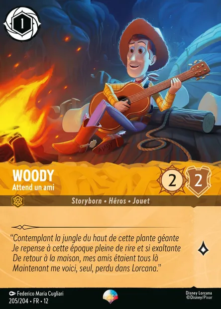 Woody - Attend un ami, carte Disney Lorcana CH12-205 — extension Contrées Inconnues