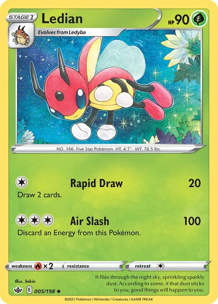 Ledian, Pokémon card CRE 5 — Chilling Reign set