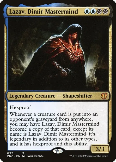 Lazav, Dimir Mastermind, Magic card ZNC 92 — Zendikar Rising Commander set