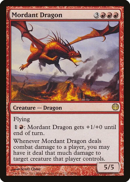 Mordant Dragon, Magic card DDG 58 — Duel Decks: Knights vs. Dragons set