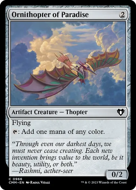 Ornithopter of Paradise, Magic card CMM 966 — Commander Masters set